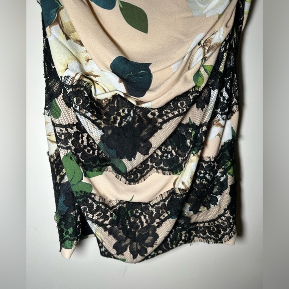 DOLCE & GABBANA Ruched silk Blush Rose black lace Dress 38 = USA 2 - Picture 6 of 16